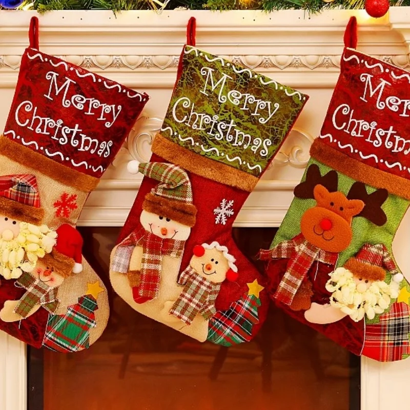 

В наличии оригинальные рождественские чулки 47 см, подарочные конфеты, плюшевые карманные рождественские декоративные подвески для друзей, игрушки для девочек и мальчиков