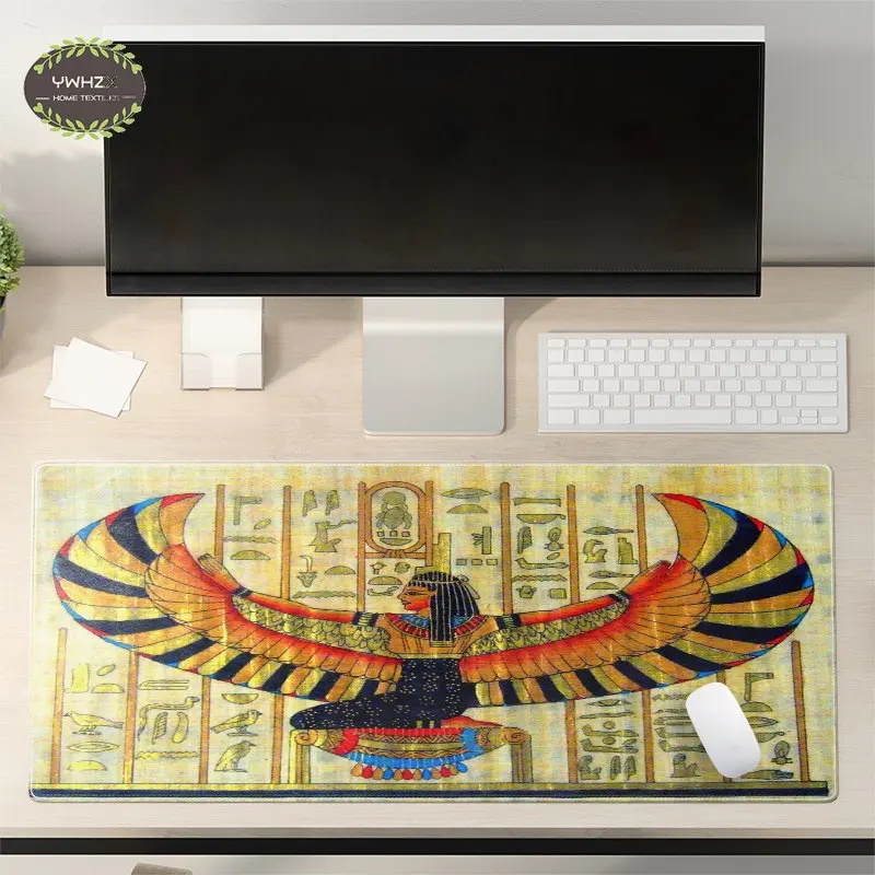 Egyptian Art Mouse Pad Computer Laptop Mouse Mats Soft Keyboard Office Rectangle Rubber Base Tablemat Anti-slip Desk Accessories