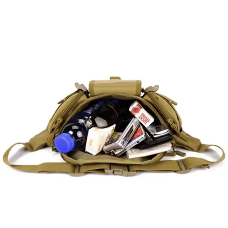 ‌ حقيبة خصر تكتيكية عسكرية للرجال - حقيبة رياضية خارجية مقاومة للماء مع مولي للمشي لمسافات طويلة والجري والسفر