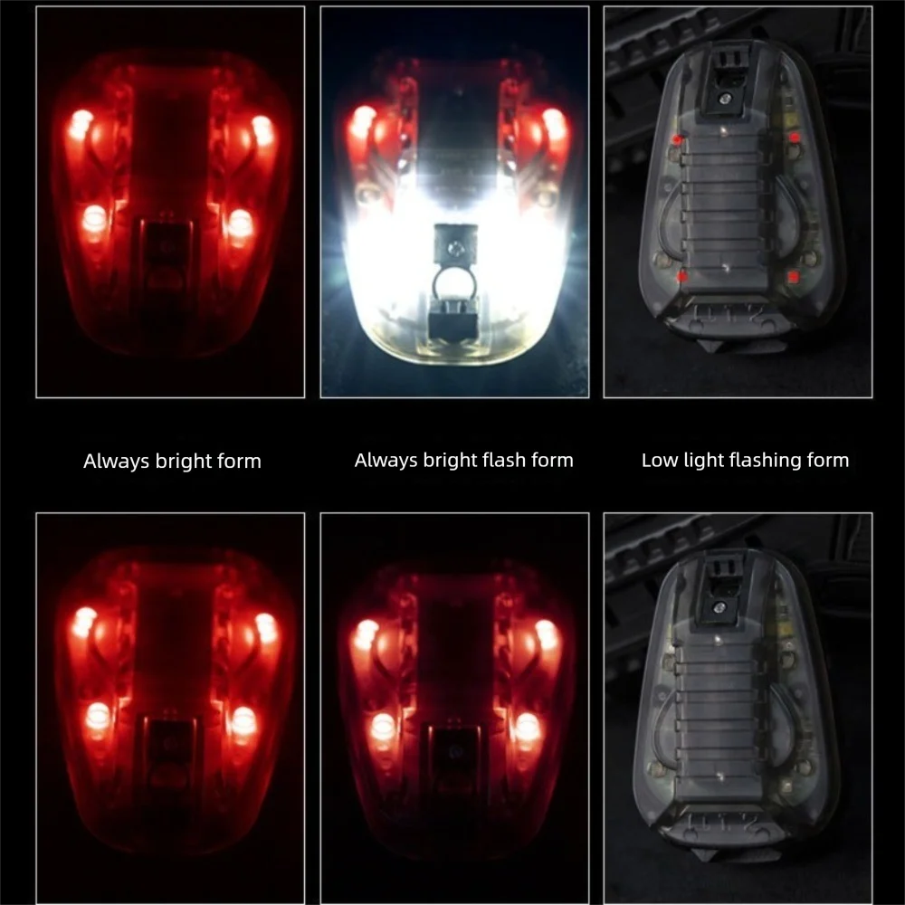 Multi-Color Sports Helmet Light Survival Signal Light Helmet Flashlight Identification Lamp Waterproof Helmet Flashing Light