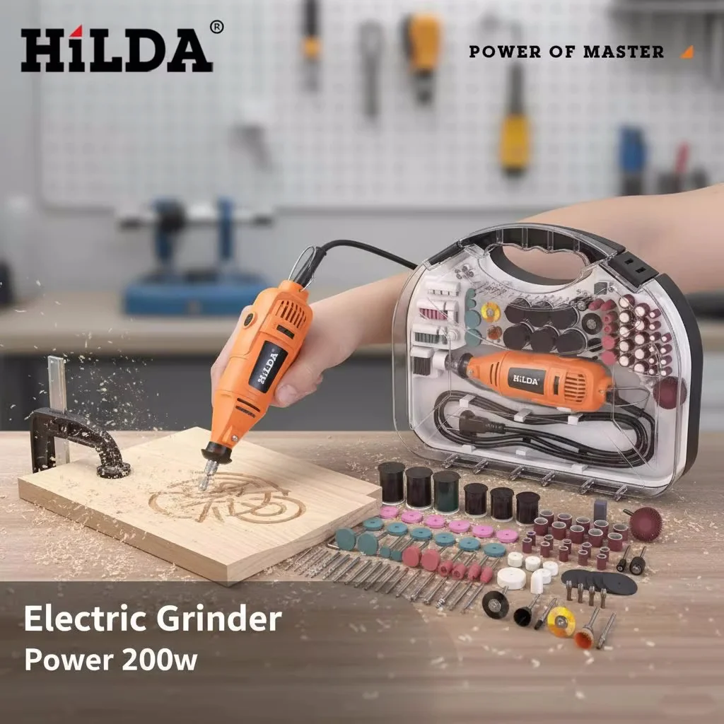 HILDA Electric Drill Grinder Engraving Pen Kit Variable Speed Rotary Tool with Grinding Bits for Craft Jewelry Making Polishing