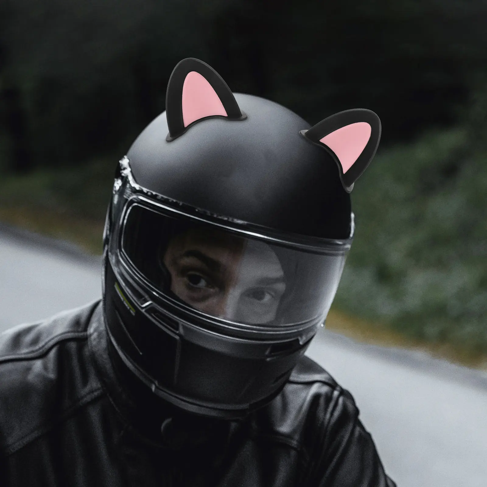 

3Pairs Decor Cat Ears Bright Color Adorable Design Easy Install for Most Helmets Motorcycle Scooter Motorbike