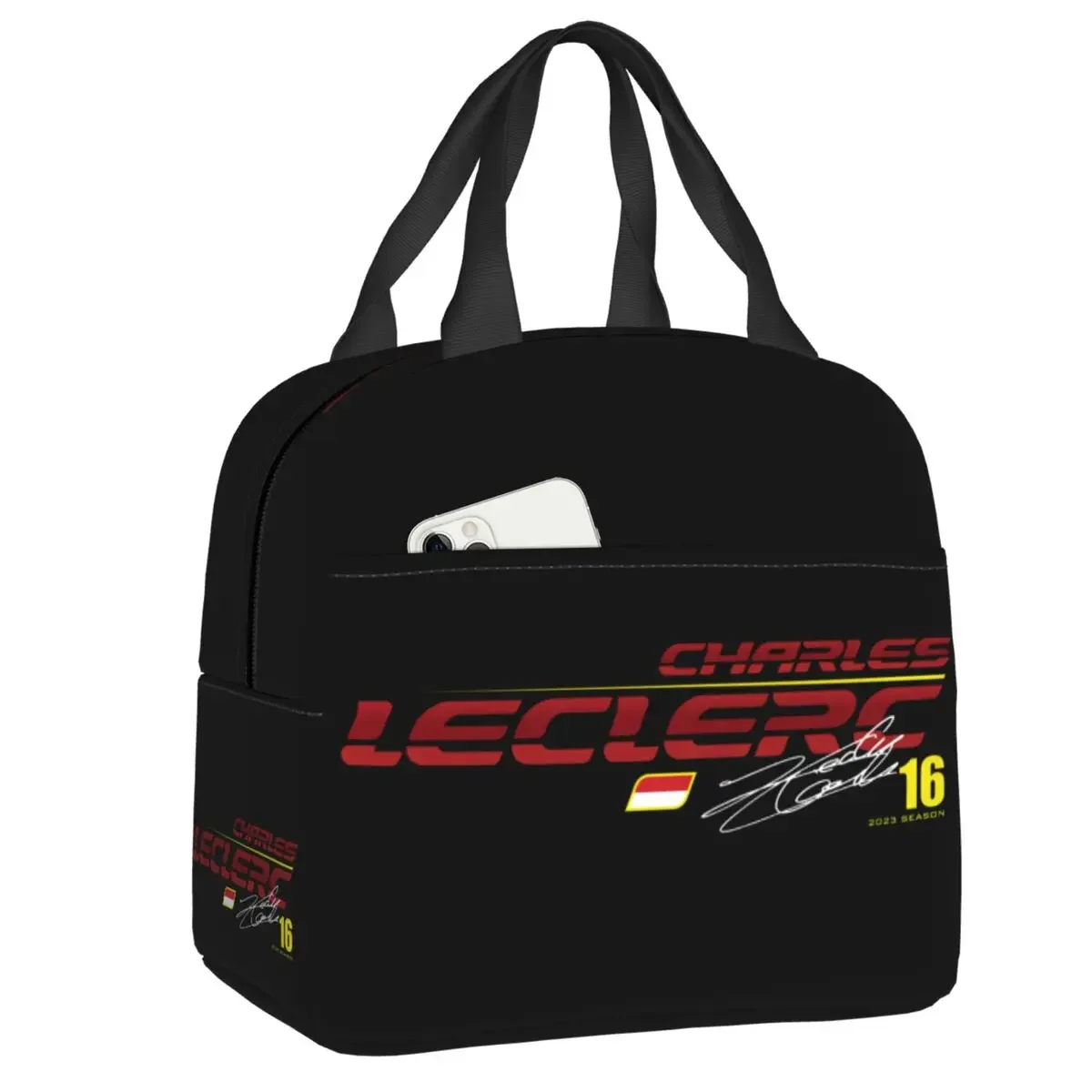 

Custom Leclerc 16 Portable Box for Waterproof Sport Racing Car Cooler Thermal Food Insulated Lunch Bag Kids School