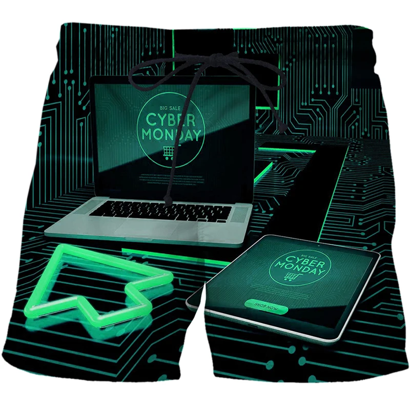 2022 New summer Future technology pattern series 3D Print Short Trunks Streetwear Beach Shorts Fashion Swimwear Pants shorts