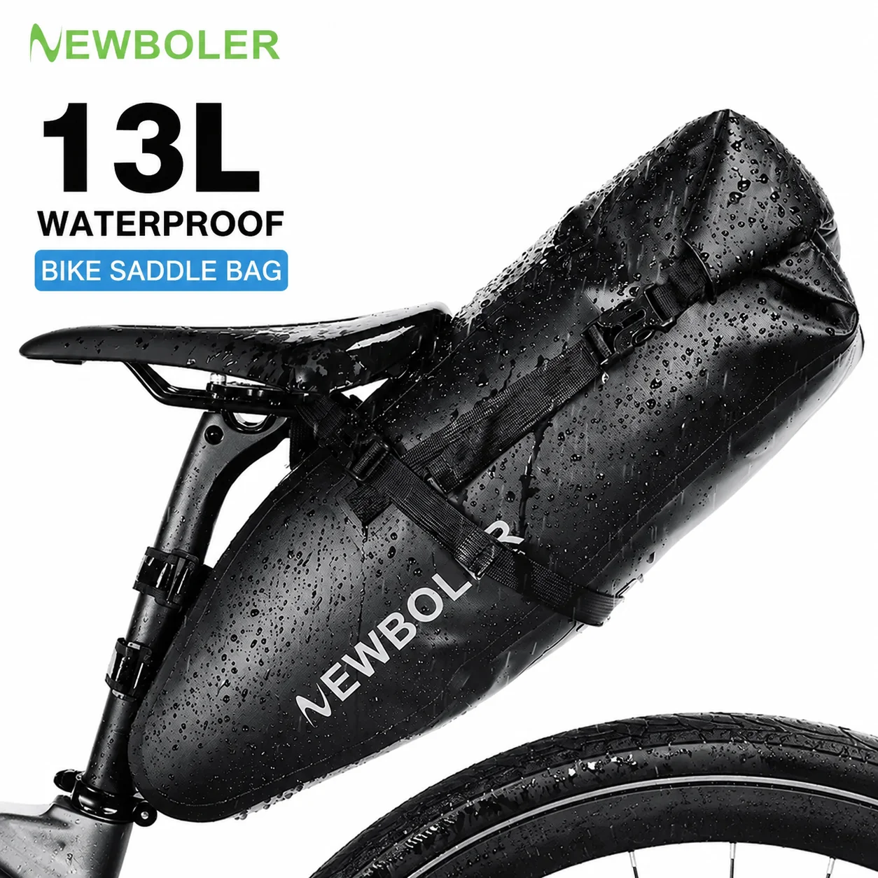 NEWBOLER Bike Saddle Bag Stabilizer Set Waterproof 13L Bicycle Rear Seat Bag Support Rack for MTB Road Bike Cycling Accessories
