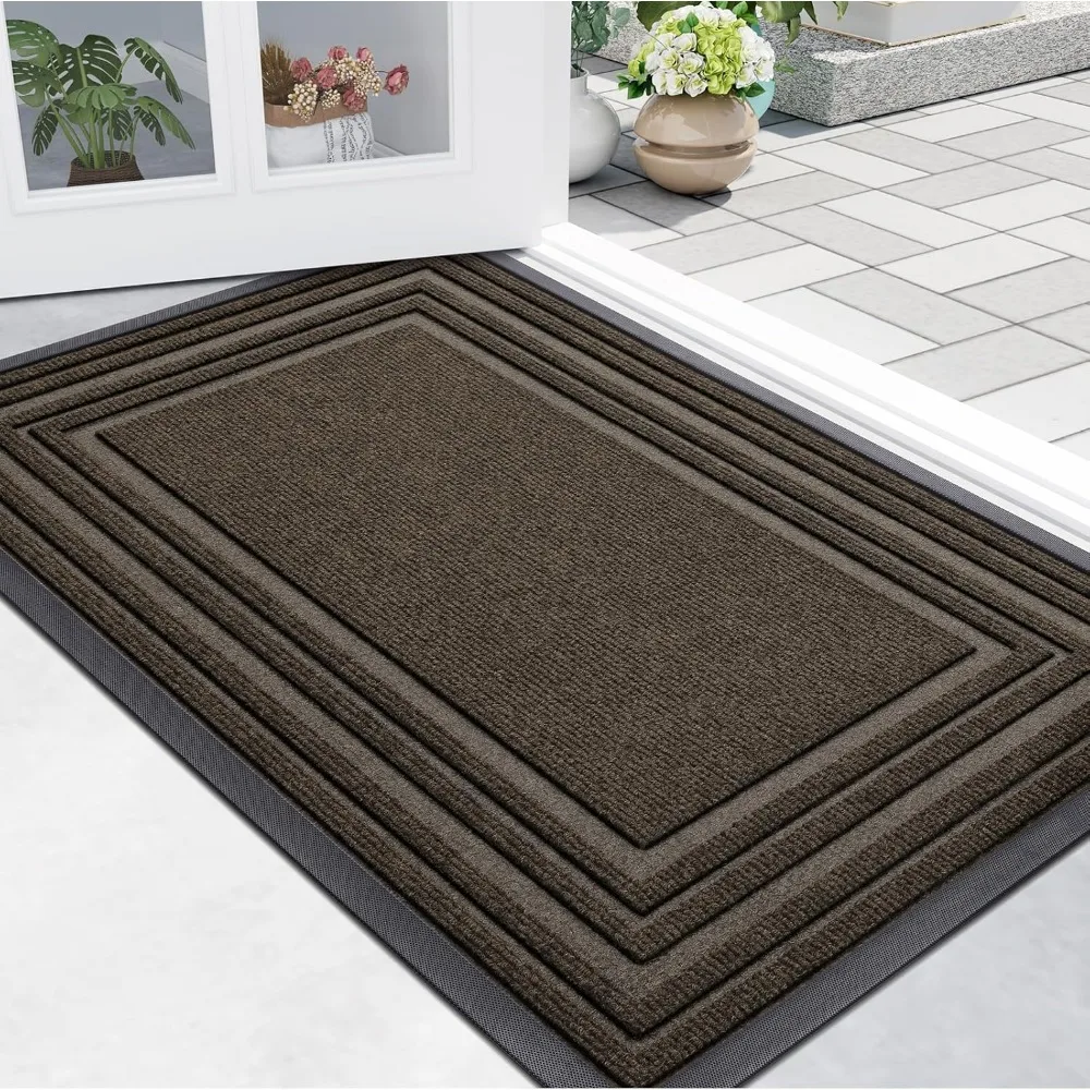 

Front Door Mat Indoor Outdoor Entrance, Non-Slip Natural Rubber Doormats, Easy Clean, Low Profile, Dirt Trapper Entryway Floor