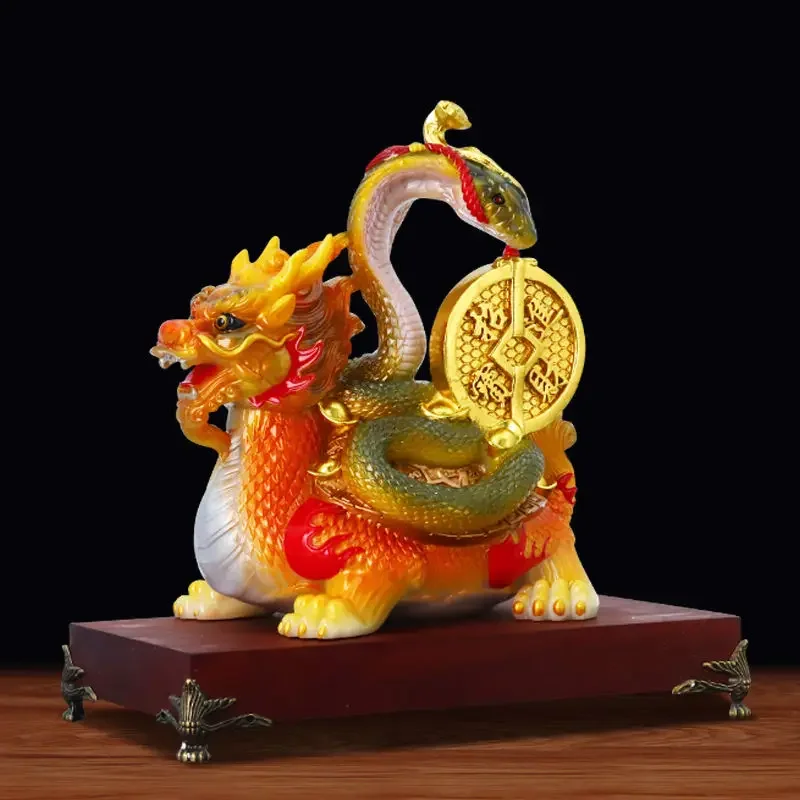 Chinese Style Xuanwu Divine Beast Ornament Dragon Turtle Turtle Snake Square Position Divine Beast Living Room TV  Office Craft