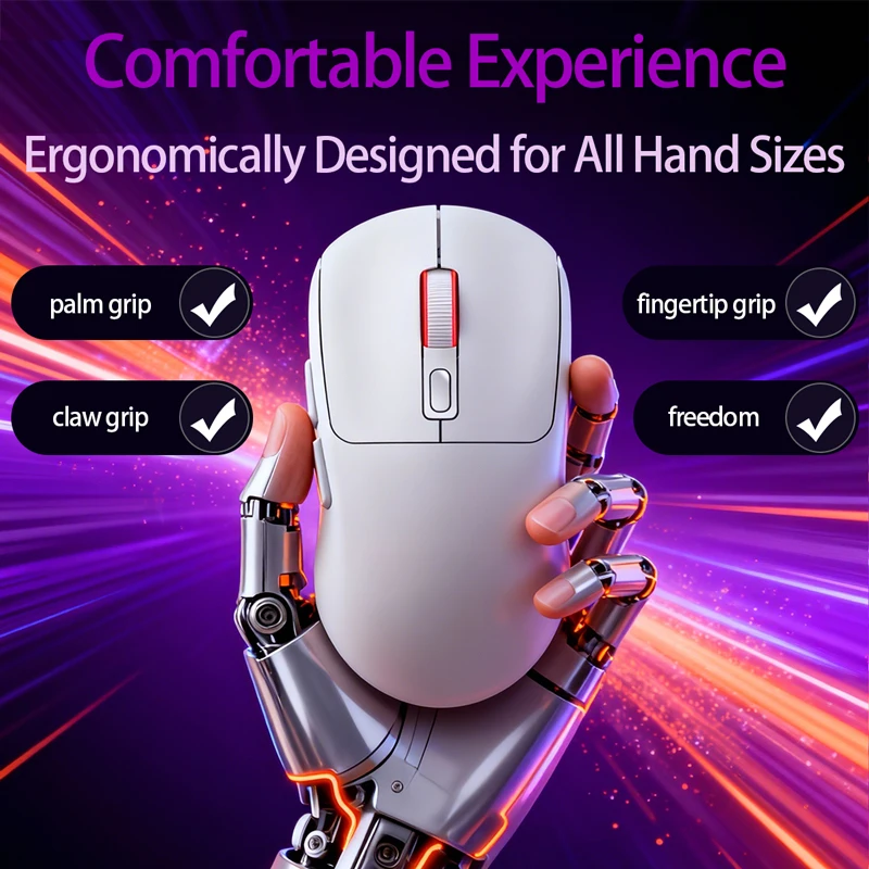 3 Modes Bluetooth 2.4G Wireless Wired Mouse Adjustable 5000 DPI Lightweight Gaming Mouse for Game Home Office