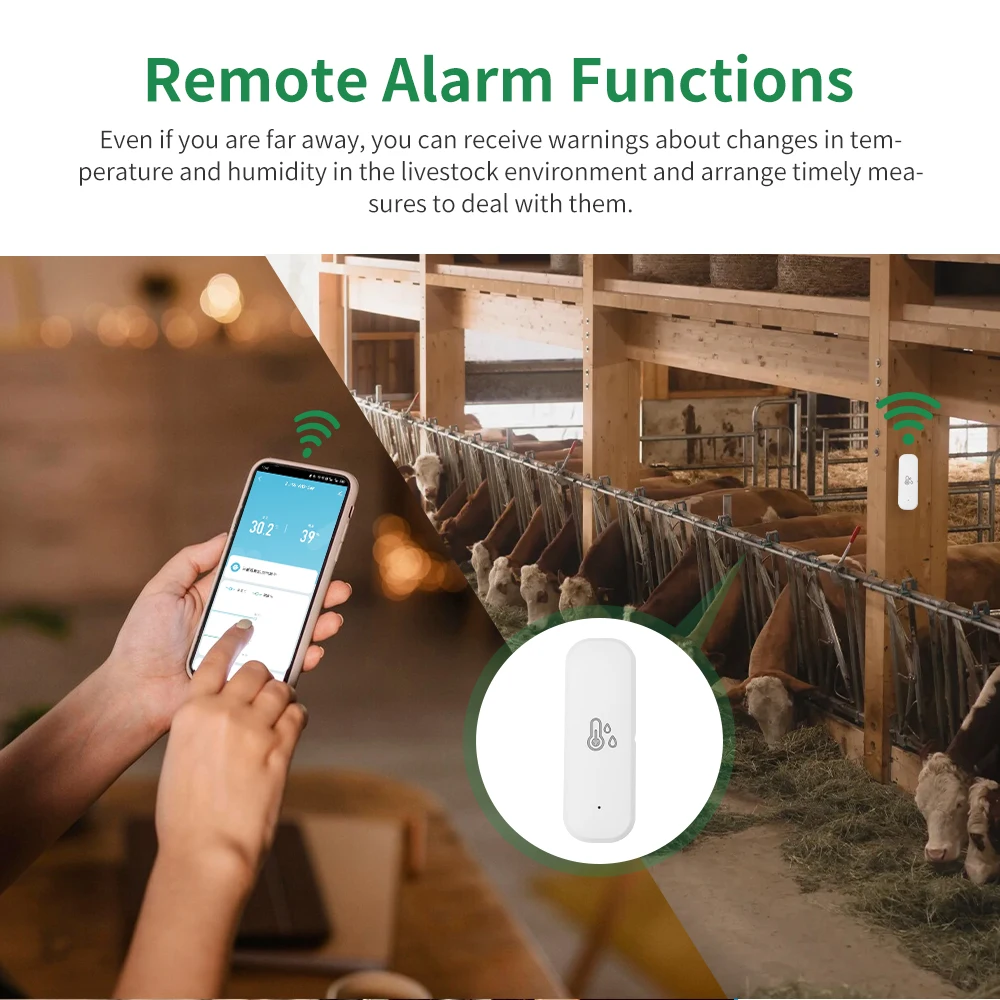 Tuya WiFi مستشعر درجة الحرارة والرطوبة الذكي، تطبيق أتمتة المنزل الذكي، التحكم عن بعد، الحياة الذكية مع Alexa Google Home