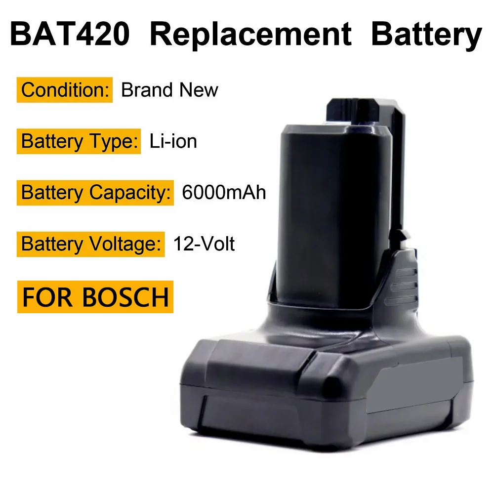 

For 12V Bosch Li-ion BAT420 BAT411 Replacement Battery for Bosch BAT411 BAT412 BAT413 BAT414 10.8V Battery Cordless Power Tools
