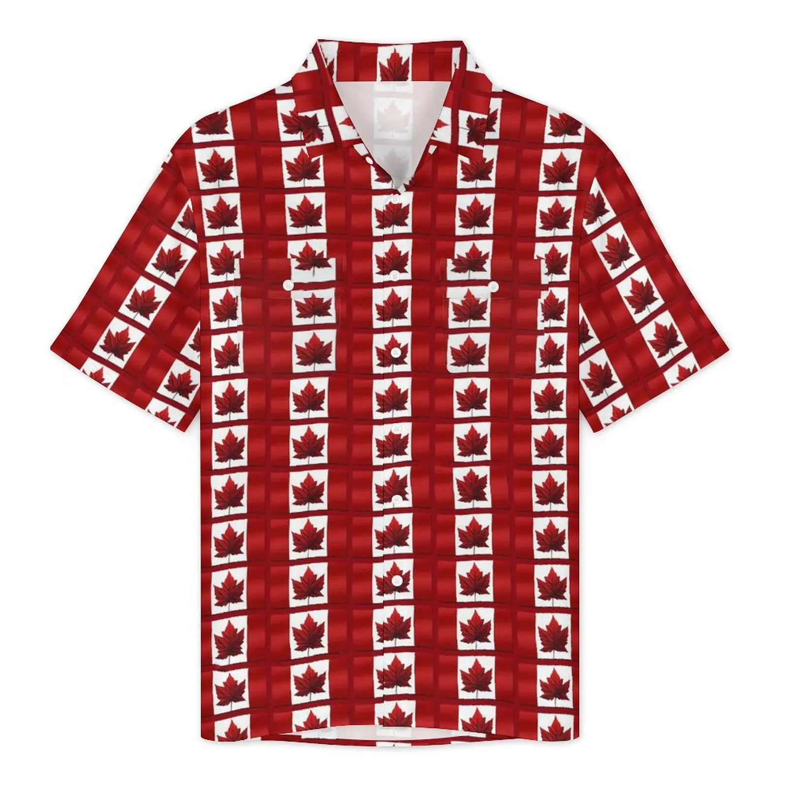 Canada Flags Casual Shirt Classic Flag Loose Hawaiian Shirts Men Short Sleeve Beach Harajuku Graphic Oversized Blouses