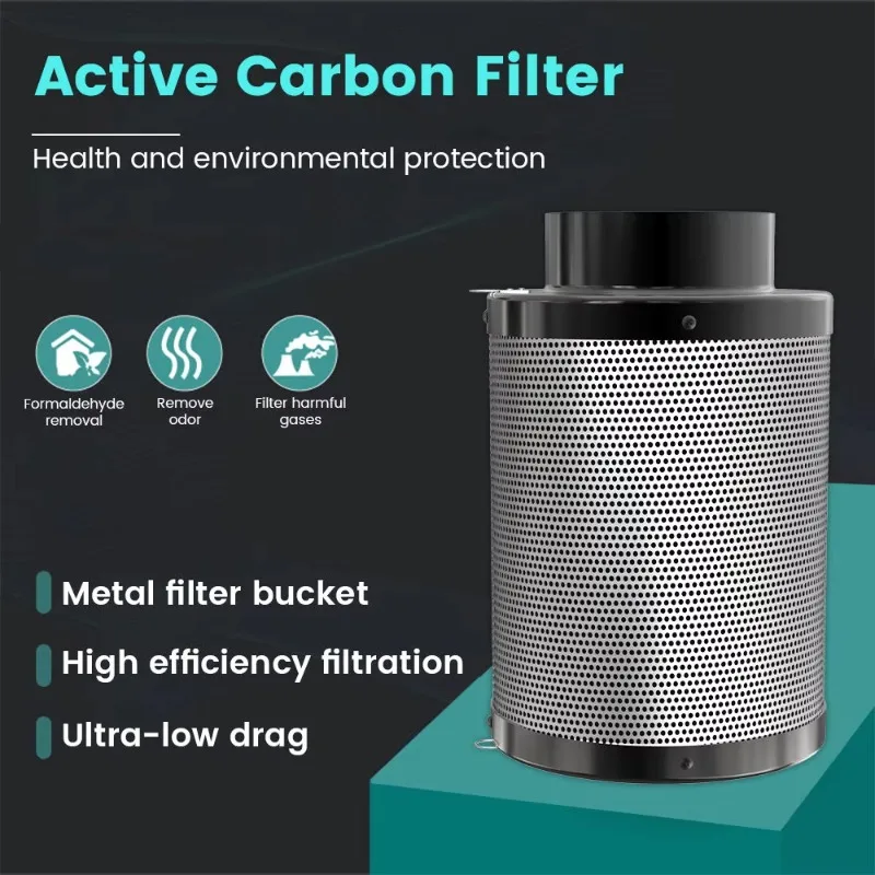 High efficiency activated carbon filter, suitable for planting tent hydroponics system, activated carbon air filter