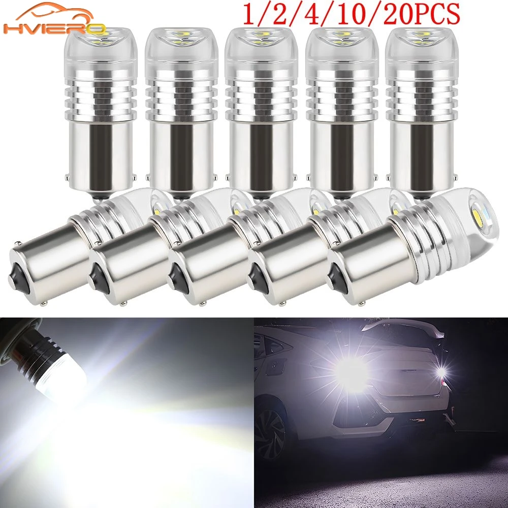1/2/4/10pc Car Turn Signal Tail Flashing Light 1156 1157 5630 3smd Led Bulb Strobe Red White 12V Auto Brake Parking Reverse Lamp