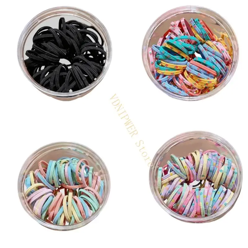 Accessori colorati per coda cavallo flessibili e qualità, stile tessuto spesso, anelli per capelli senza danni, D08E