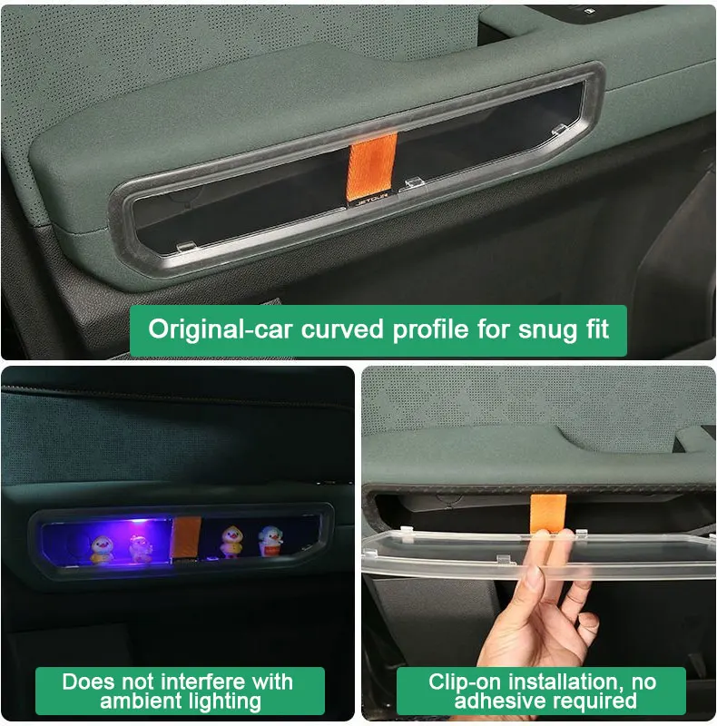 Car Transparent Storage Panel For Chery Jetour Shanhai T2 Traveller 2023~2026 Door Handle Covers Baffle Box Interior Accessories