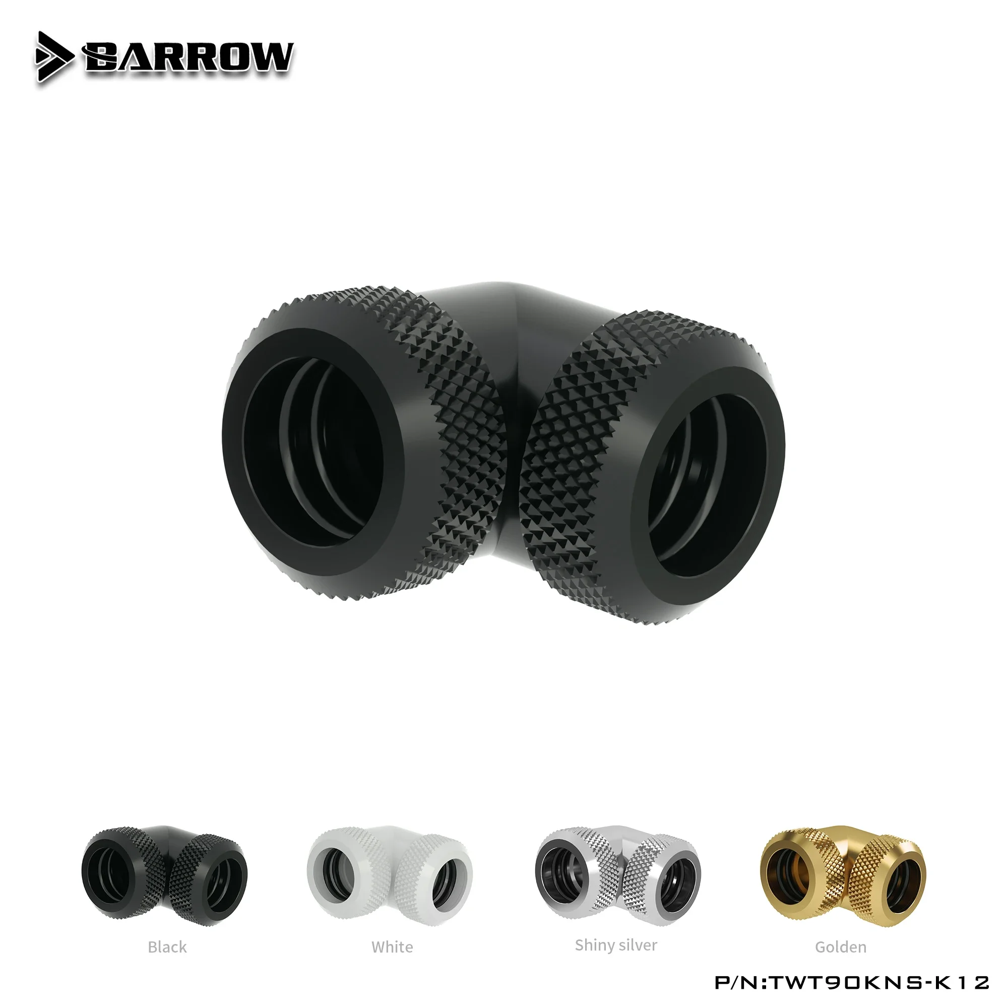 

Barrow TWT90KNS-K12/TWT90KNS-K14,90 Degree Hard Tube Fittings,G1/4 Adapters for OD12mm/14mm Hard Tubes