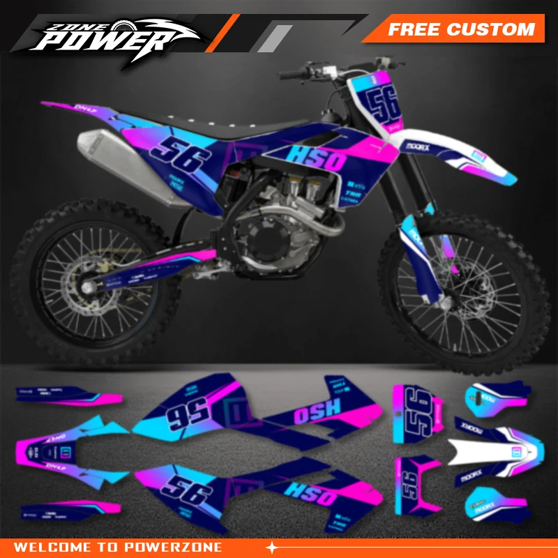 Powerzone Motorcycle Graphics Decals Sticker Kit for Husqvarna TE FE 150 200 250 300 350 400 450 2017 2018 2019 TC FC 16-18 118