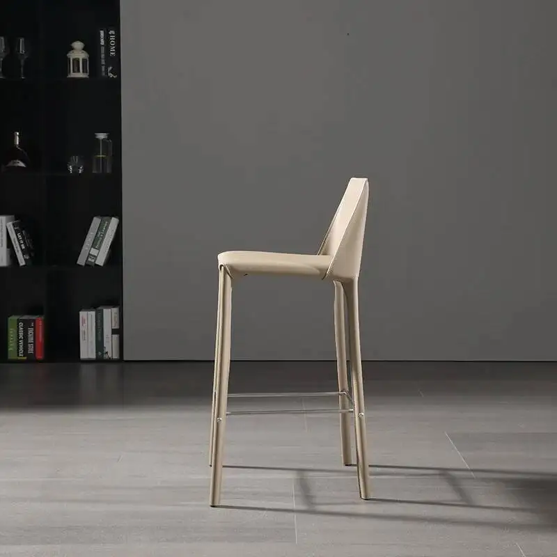 White Ergonomic Stools Replica Bar Leather Designer Kitchen Bar Stool High Midcentury Taburetes Altos Cocina Kitchen Furniture