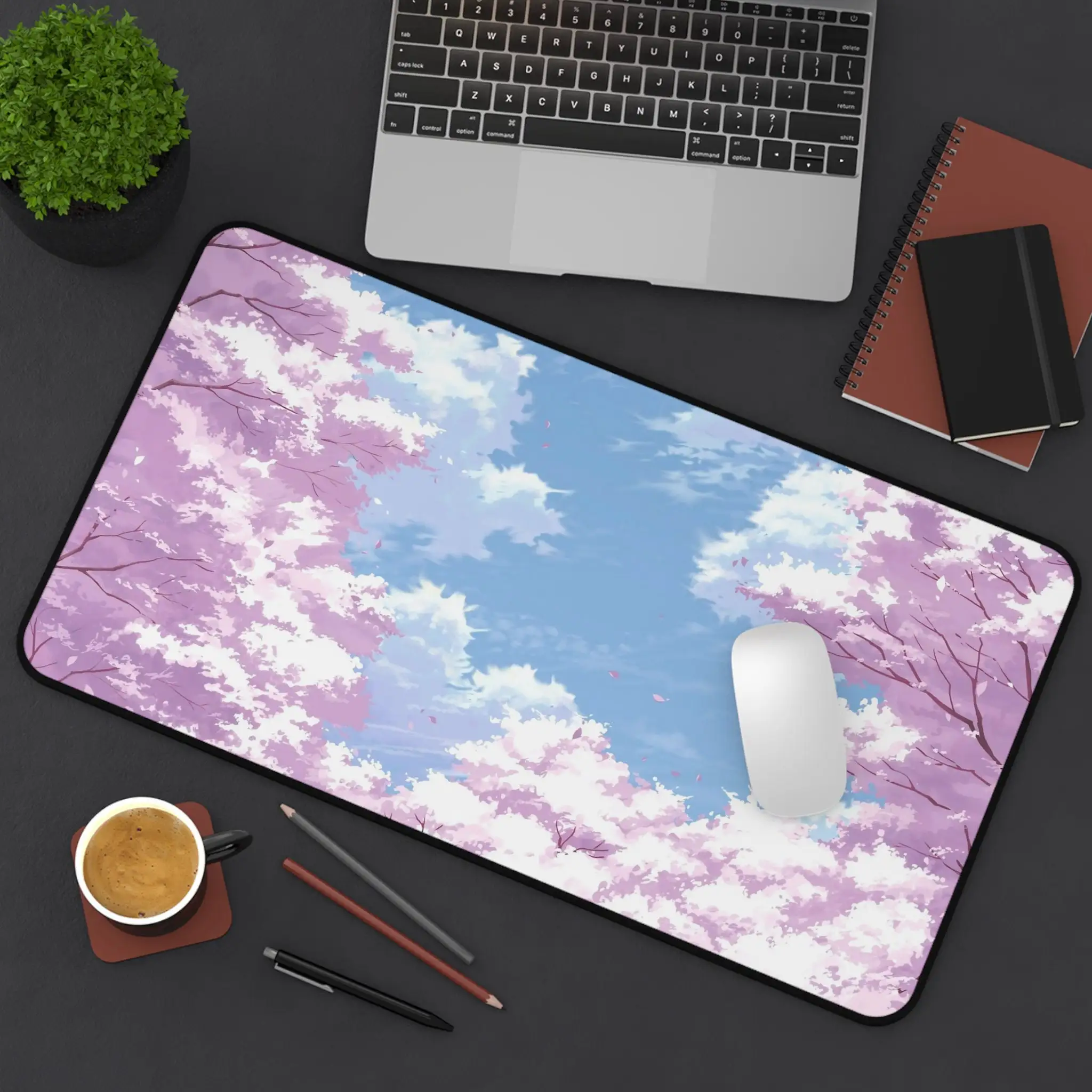 

Cherry Blossom Table Pad,Cute Cherry Blossom Style Gaming Mouse Pad,XL Non-Slip Waterproof Mouse Pad,Perfect Gift for Classmates