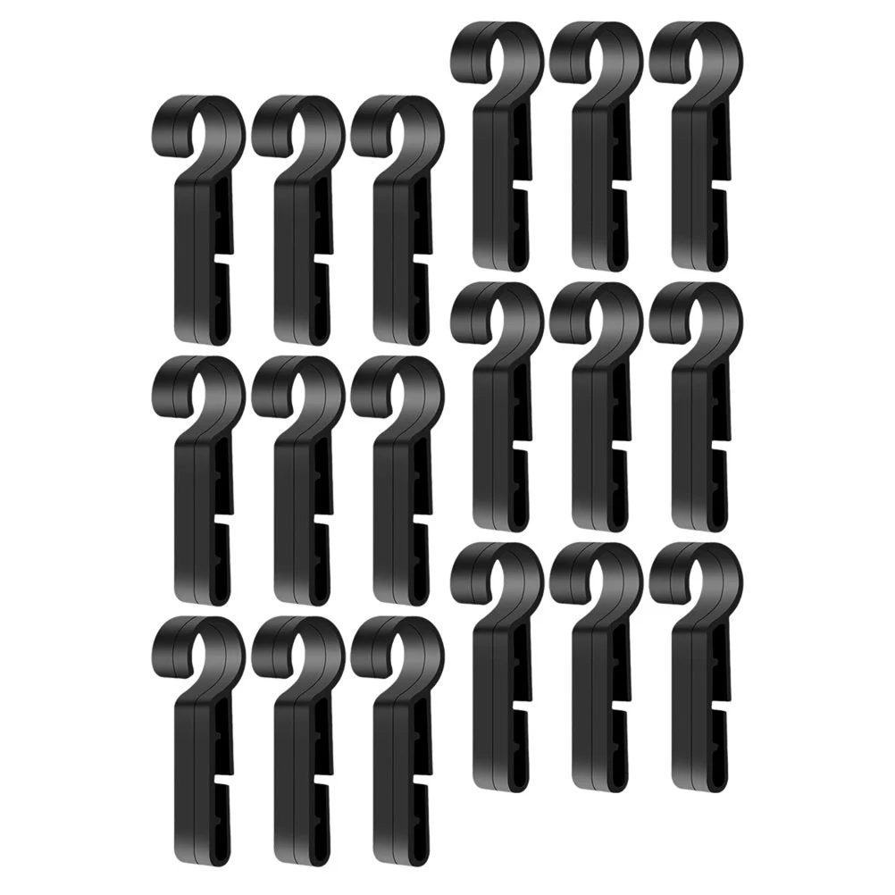 30 Pcs Hard Hat Headlight Buckle Flash Clip for Belt Clips Bag Hanging Black Mount