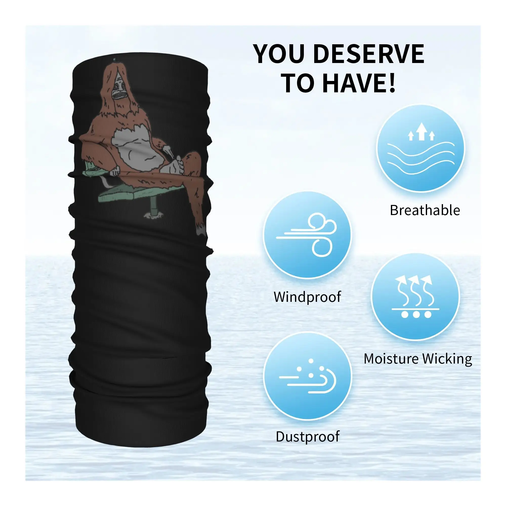 Chillin وقح Sasquatch باندانا غطاء الرقبة المطبوعة وشاح سحري دافئ الدراجات وشاح المشي لمسافات طويلة الصيد للجنسين الكبار الشتاء