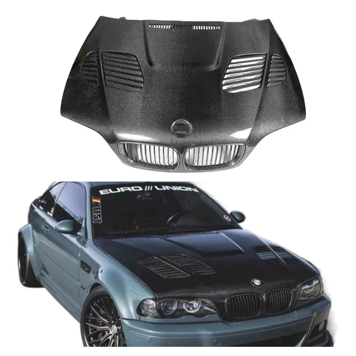 Factory Custom Carbon Fiber Hoods for E46 2/ 4 Door Gtr Design 2002-2005