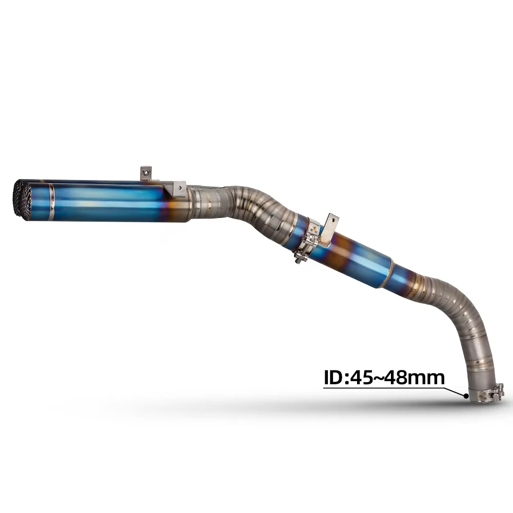 Full Titanium Alloy Burnt Blue Modify Muffler Tube Double Exit Connect Original Front Pipe Slip on Escape for Honda CBR600RR F5