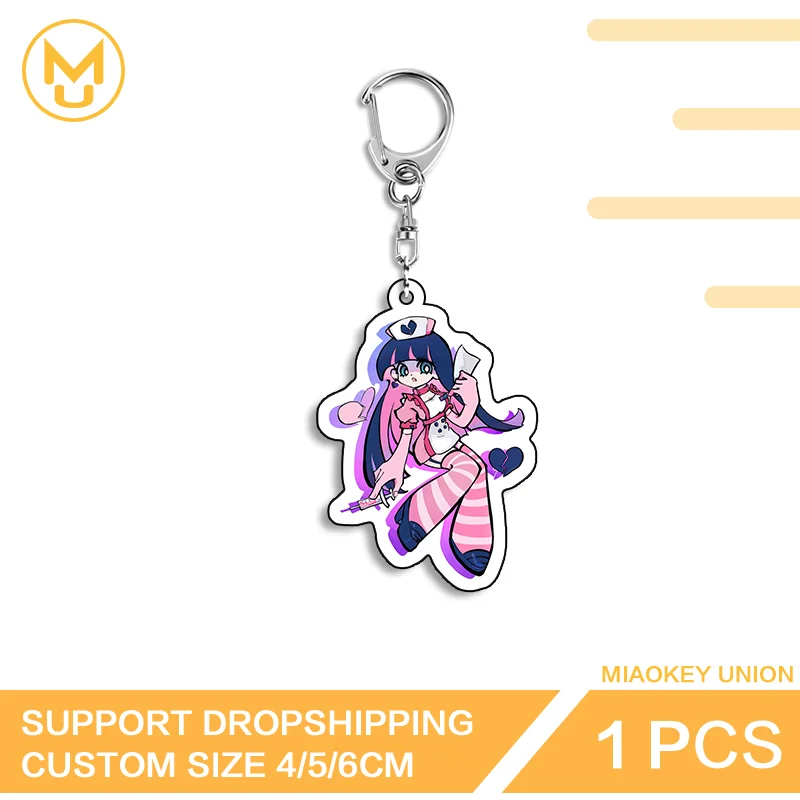 Unique Lively Stocking Portable Popular Hot Selling Double Sided Acrylic Keyring Versatile Exclusive Design Key Ring Accessory