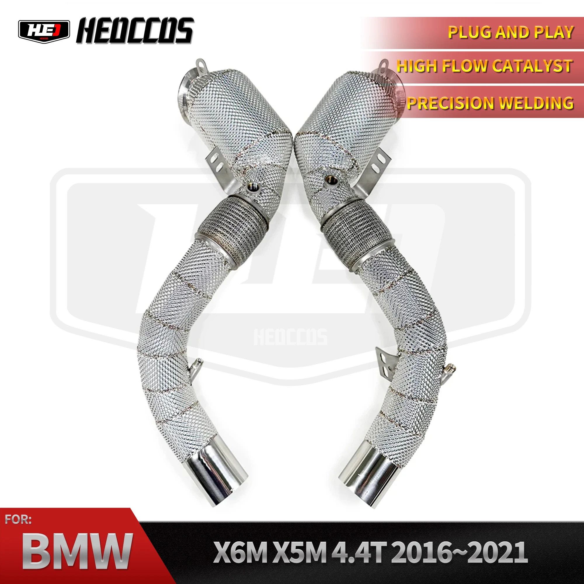 

HEO For BMW X5M X6M F85 F86 4.4T 2015-2019 High performance stainless downpipe exhaust with heat shield with catalysts