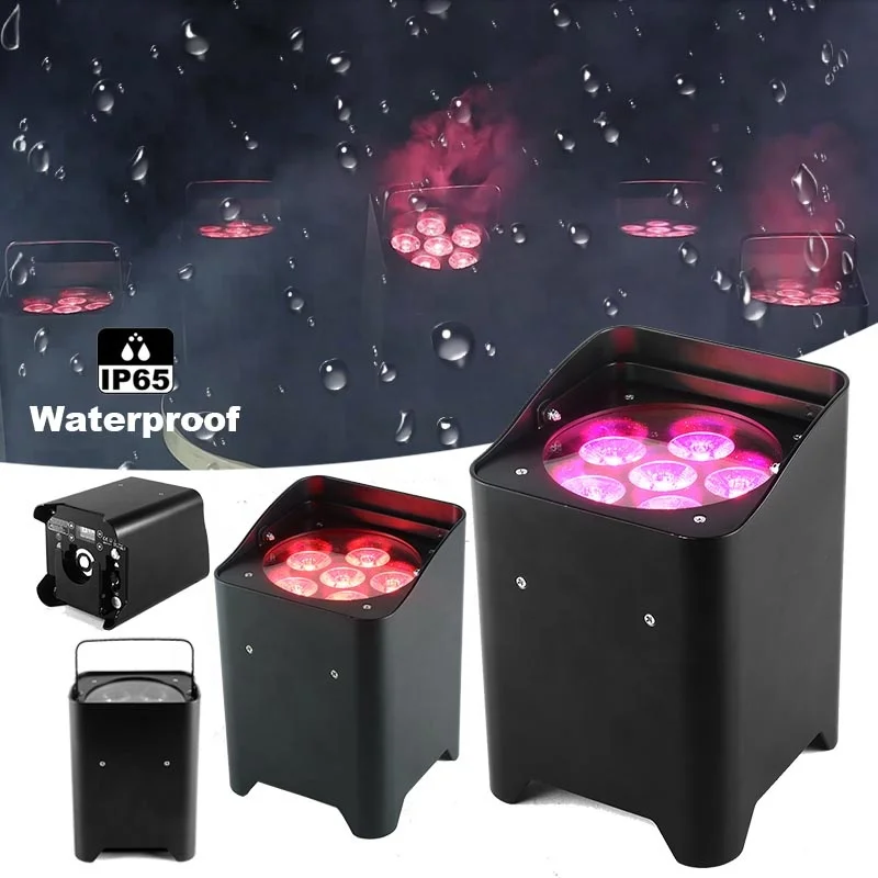 

Leahua 6 шт. светодиодный Uplight RGBWA 5в1 с питанием от батареи водонепроницаемый IP65 Uplight беспроводной DMX APP IR Smart для украшения свадебной сцены