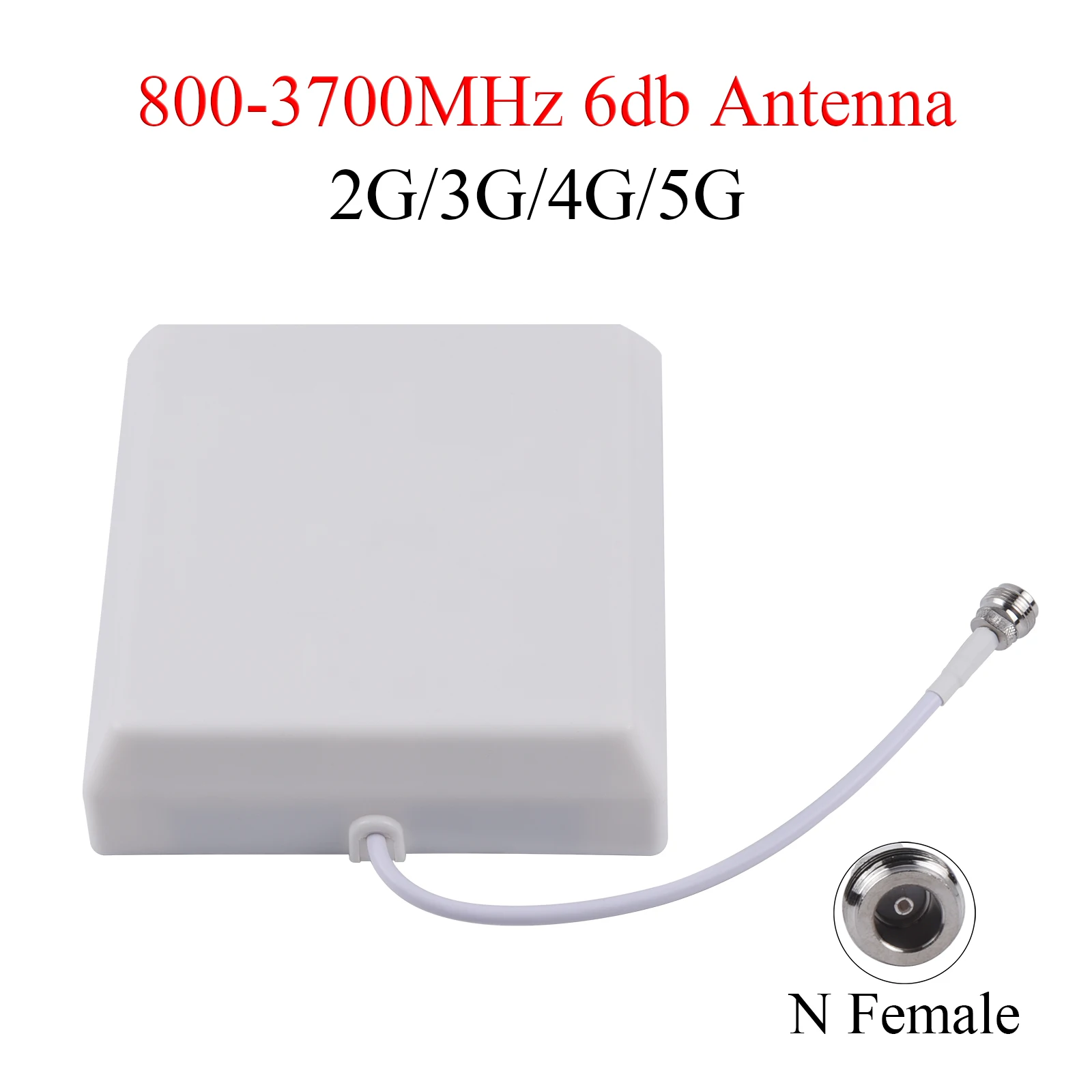 

Panel Antenna 2G 3G 4G 5G Indoor Antenna 6/7DB N Female 800-3700MHz For Repeater GSM CDMA Signal Booster Signal Transmitter