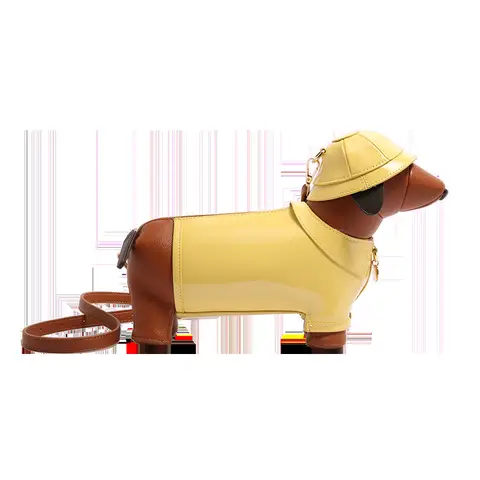 Söt hundformad design kvinnor axelväskor nyhet rolig tax crossbody-väska kreativ designer lyxig pu-läder kväll 10 best sales roliga handväskor - №10