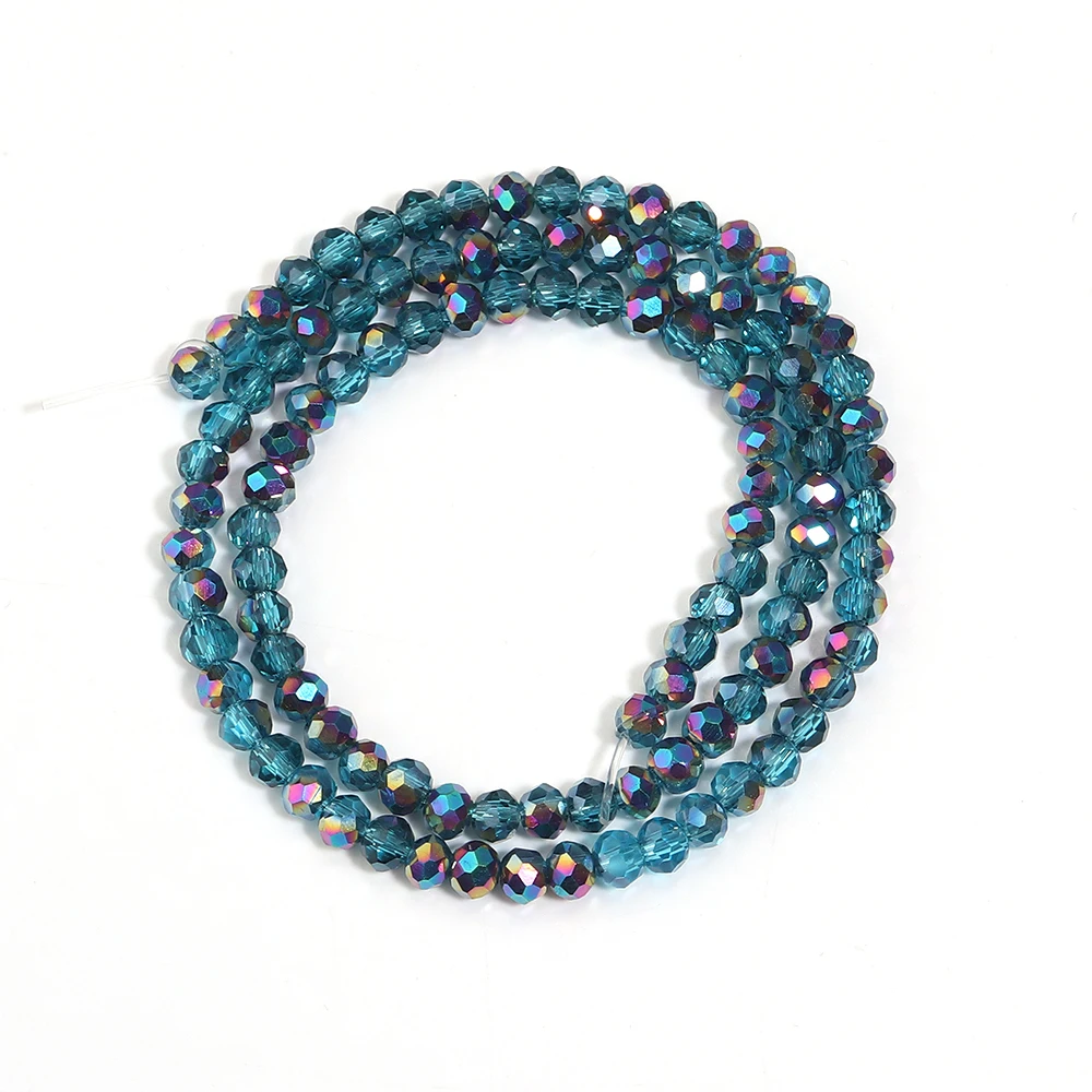 3 4 6 8 10mm Facet Kristal Kralen Pauw Blauw Glas Abacus Losse Kralen Voor DIY Sieraden Maken Armbanden ketting Accessoires