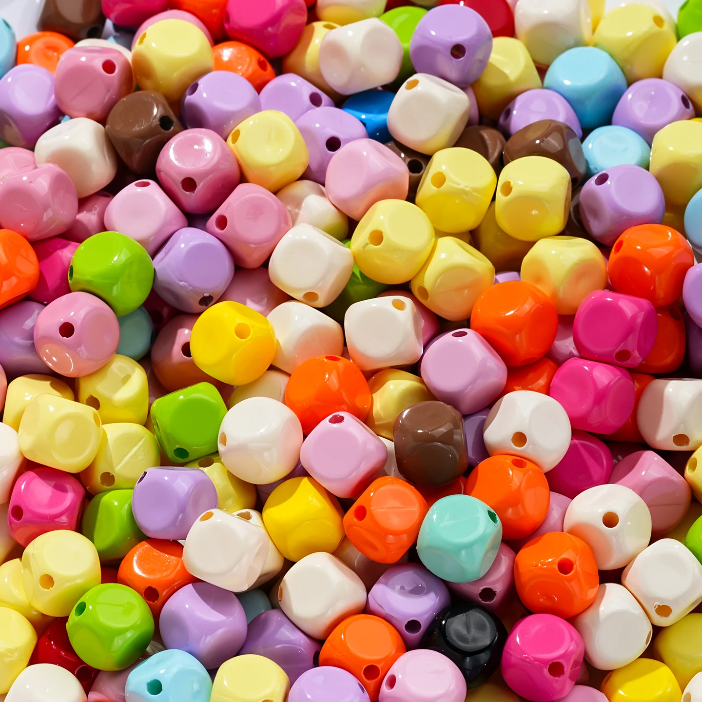 

10pcs 10*10mm Colored Acrylic Faceted Beads Square Spacer Loose Beads for DIY Bracelet Necklace Earring Jewelry Making Findings