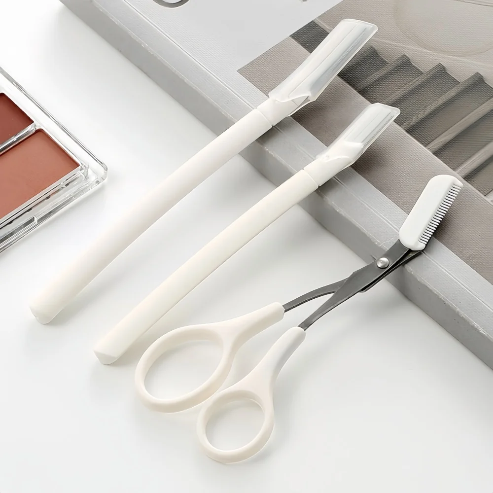 Set da 3-5 pezzi Rasoio per viso da donna, Strumento professionale per dermaplaning, Rasoio per il viso, Fuzz pesca e Rasoi per sopracciglia per la depilazione