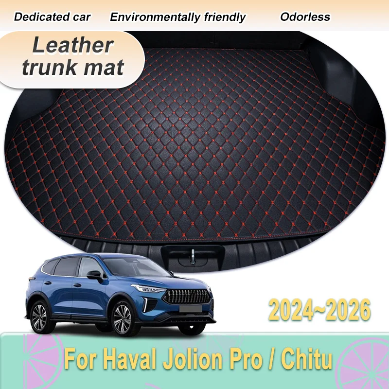 Trunk Mat For Haval Jolion Pro Chitu 2024 2025 2026 Car Cargo Storage Carpet Anti Slip Leather Protection Pad Cushion Accessorie