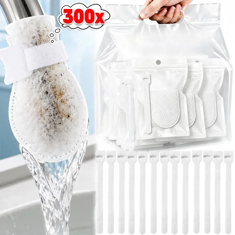 Replaceable Faucet Filters Bag Bathroom Kitchen Tap Cartridge Pouch Non-Woven Water Sand Sediment Strainer Bags with Straps