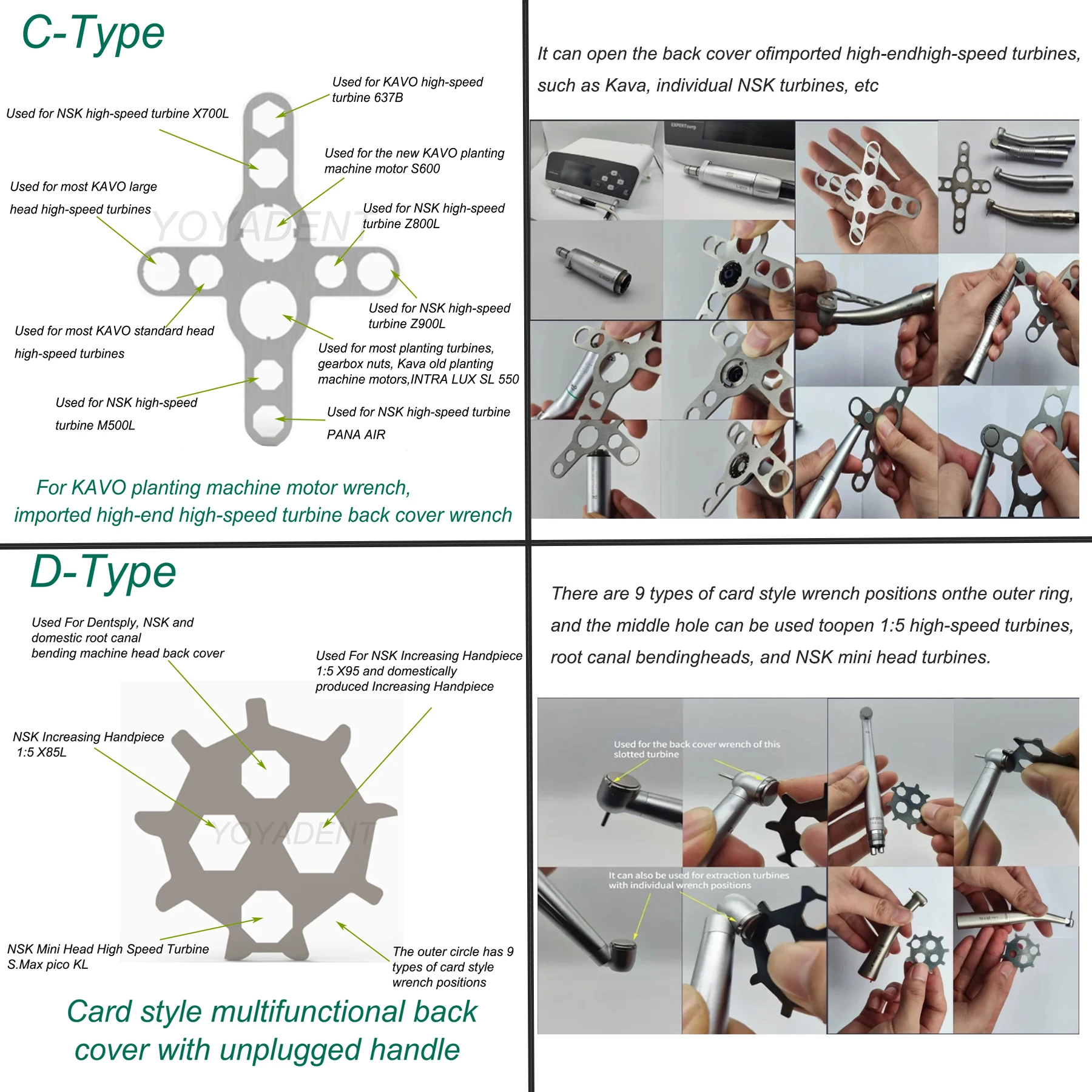 الأسنان إزالة الغطاء الخلفي وجع ل قبضة يد بسرعة عالية صالح NSK/WH/SIRONA/BEING/SINOL/KAVO زراعة المحرك مقبض أدوات طب الأسنان #6