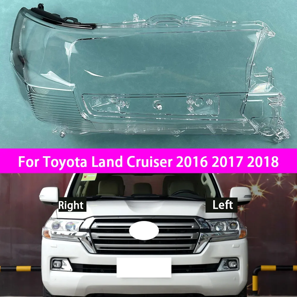 

For Toyota Land Cruiser 2016 2017 2018 Headlamp Cover Shade Headlight Transparent Lens Lamp Shell Masks Plexiglass Replace Origi