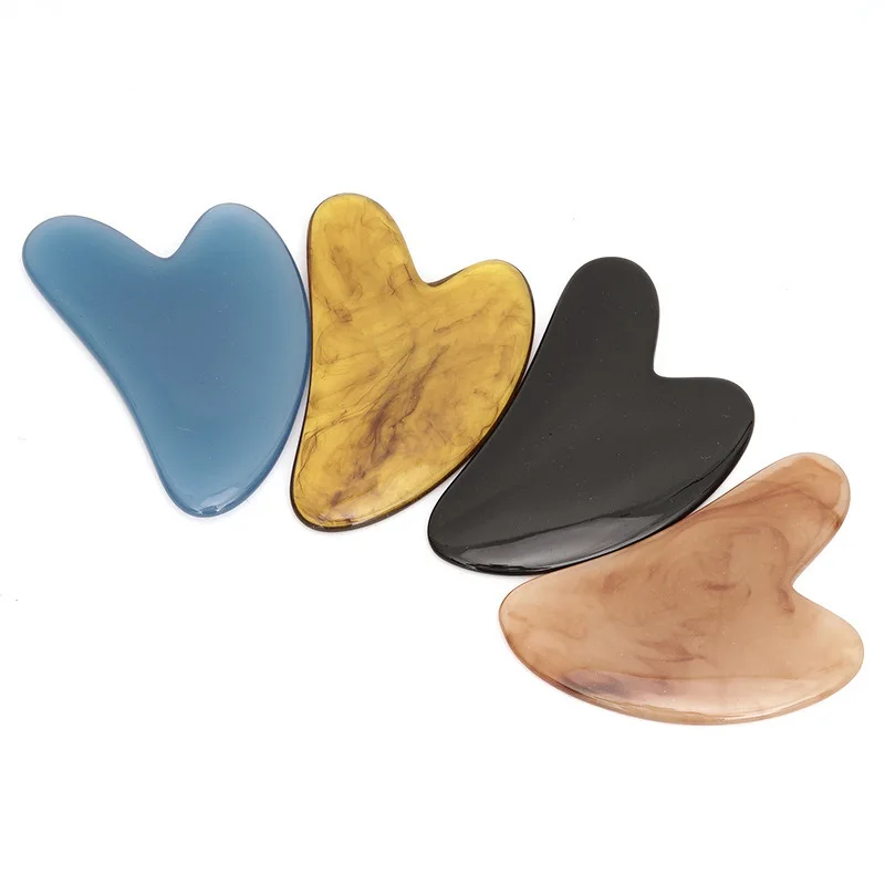 Hot Heart Rose Quartz Guasha Stone, Facial Jade Massage Scraping Board, Chin Nose Lifting Firming Skin Health Care Tool