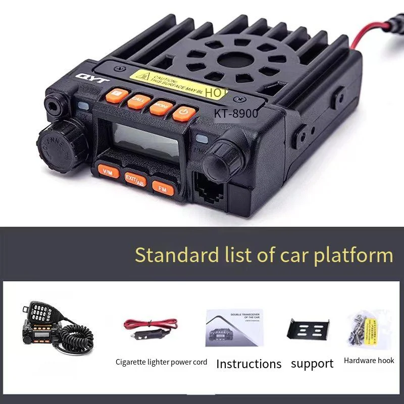 Mini-car walkie-talkie QYT KT-8900 25W dual-band mobile transceiver UHF/VHF 136-174/400-480MHz car-mounted platform