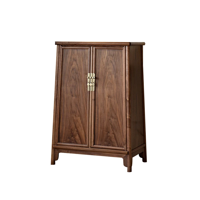 

North American black walnut rounded corner cabinet, bright noodle cabinet, new Chinese locker
