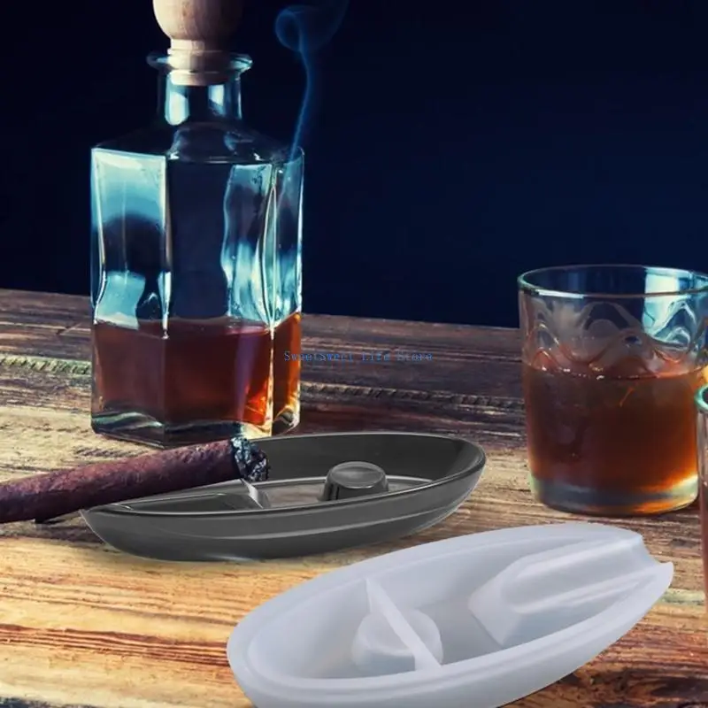 D5QB اليدوية السيجار منفضة سجائر UV كريستال الايبوكسي الراتنج قالب فرشاة حامل قلم حامل قالب من السيليكون لتقوم بها بنفسك الحرف