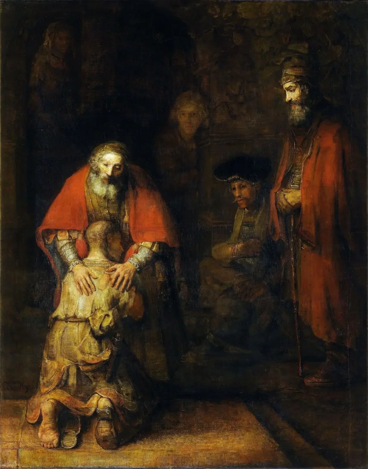 El regreso del hijo prodigal de Rembrandt, póster artístico impreso en lienzo para decoración de sala de estar, imagen de pared del hogar