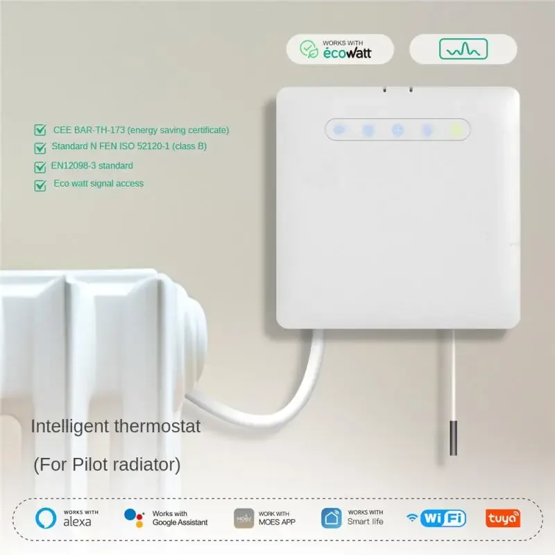 Wifi Smart Thermostat For Pilot Wire Heating Radiator Support Ecowatt Electricity Monitoring App Control For Tuya Alexa