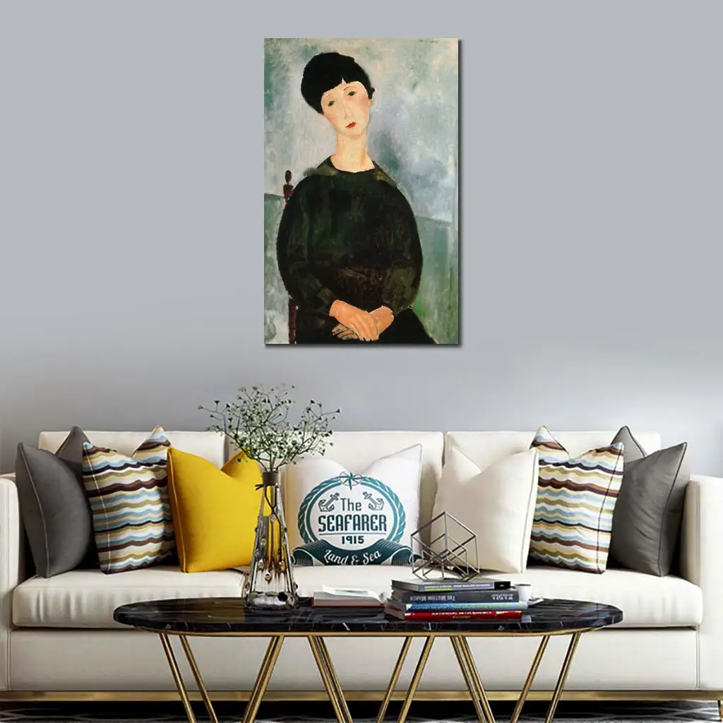 

modern painting for dining room Seated Young Woman Amedeo Modigliani High quality Hand painted