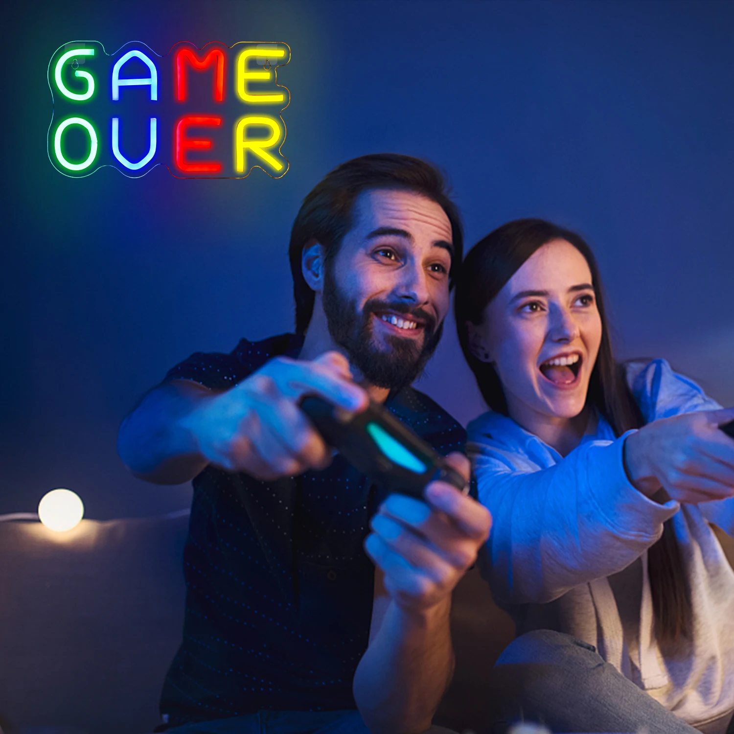 LED Game Over Neon Signs for Bedroom Wall Gaming Decor Boys Teen Gifts Party Bar Club Decorations Acrylic Handmade Neon USB