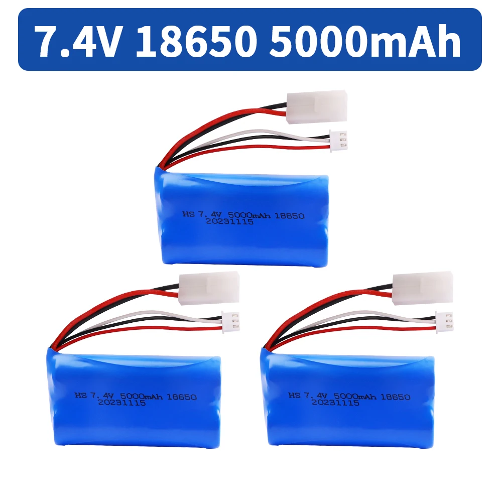 7.4V 5000mAH 25C Li-ion Batery with Tamiya Plug 2S for  remote control helicopter Car Tank Boat Toy 7.4 V 18650 Toy Lipo battery