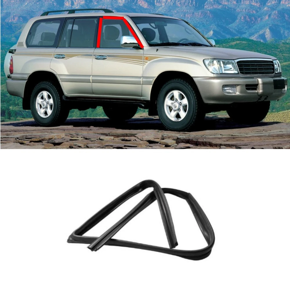 1 Piece Front Door Window Glass Weatherstrip for Toyota Land Cruiser LC100 1998-2007 Glass Protector Sealing L or R 68141-60042