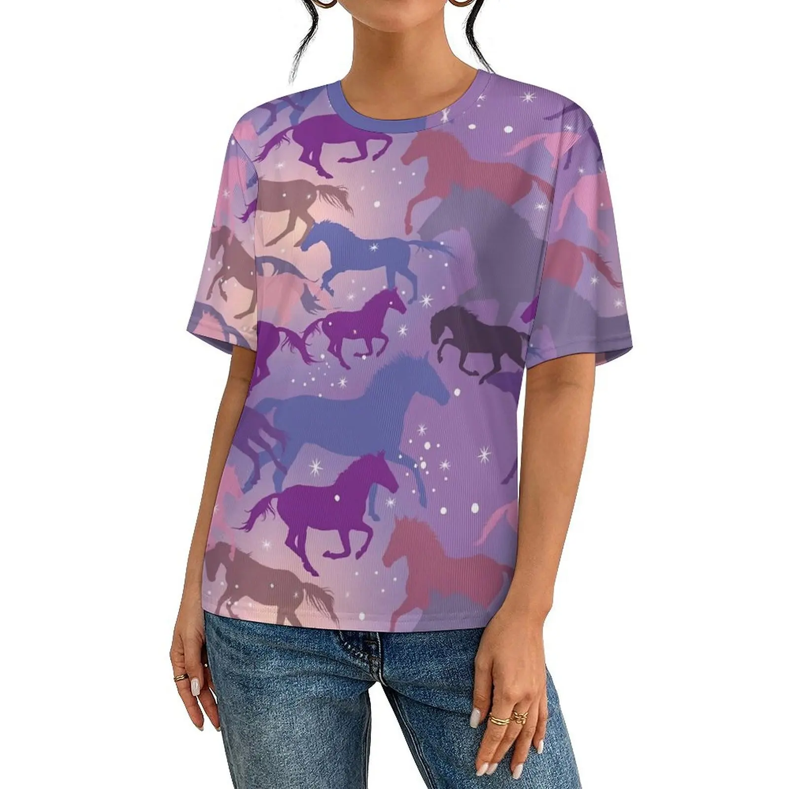 Summer T Shirt Flare Horse T Shirts Animal Print Casual Popular Tee Shirt For Men Short Sleeve Design Plus Size Tops